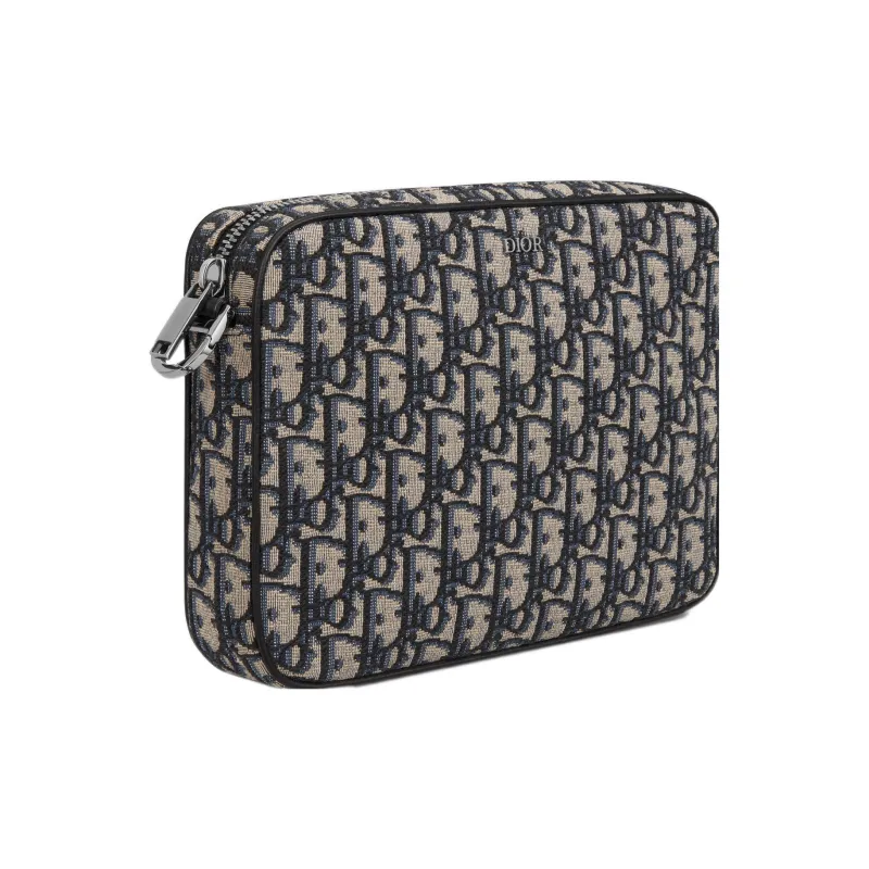 DIOR Oblique Jacquard Fabric Shoulder Bag Crossbody Bag Regular Men's Beige/Black-3