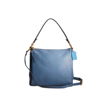 COACH Shay Leather Square Bag Handbag Crossbody Bag Large Size Women's Blue