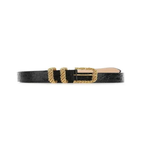 By Far Croc-effect Leather Belt