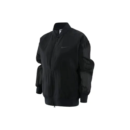 Nike Women'ss Stand Collar Windproof Jacket Black