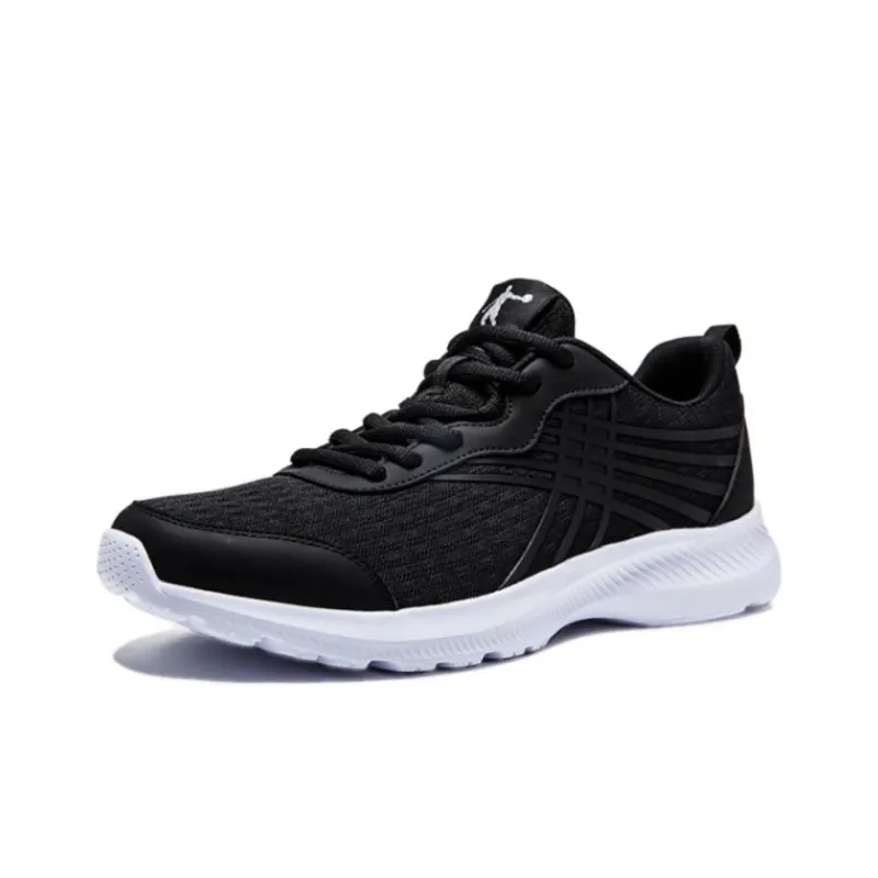QIAODAN Shock Absorbers Slip Resistant, Abrasion Resistant, Breathable Low Top Running Shoes Men's Black Silver-2