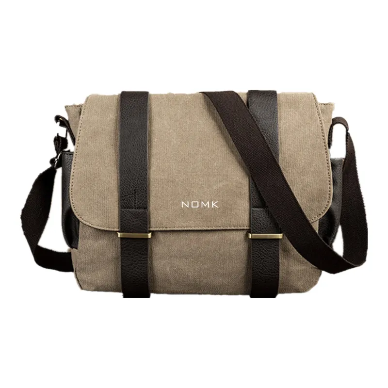 NOMK Canvas Canvas Bag Cycling Bag Messenger Bag Backpack Shoulder Bag Crossbody Bag Regular Unisex Gray/Khaki/Black-9