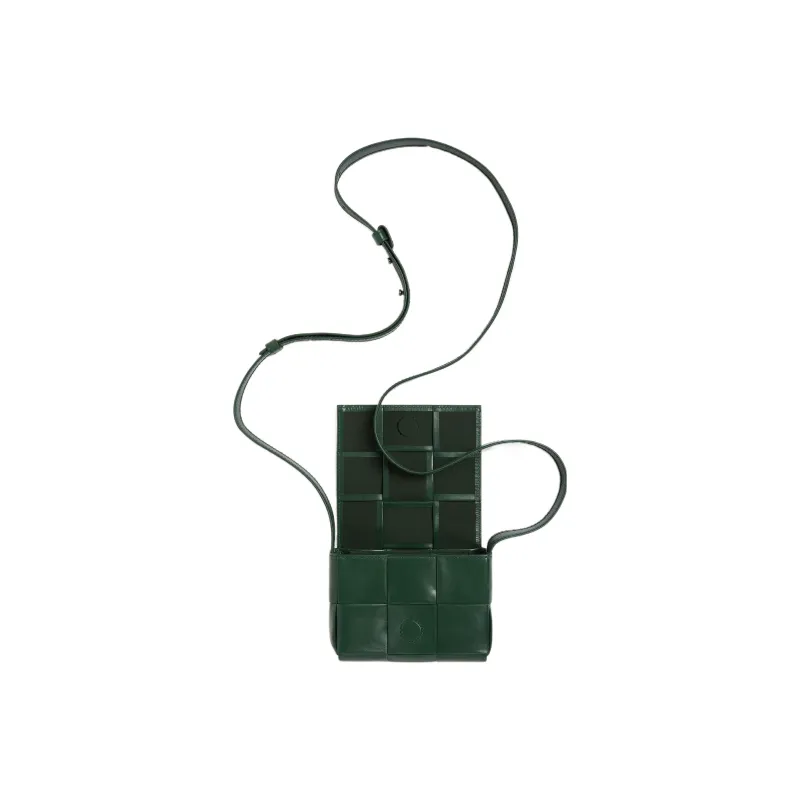 Bottega Veneta CASSETTE Cow Leather Small Block Small Square Bag Shoulder Bag Crossbody Bag Mini Men's Rain Tree Green-3