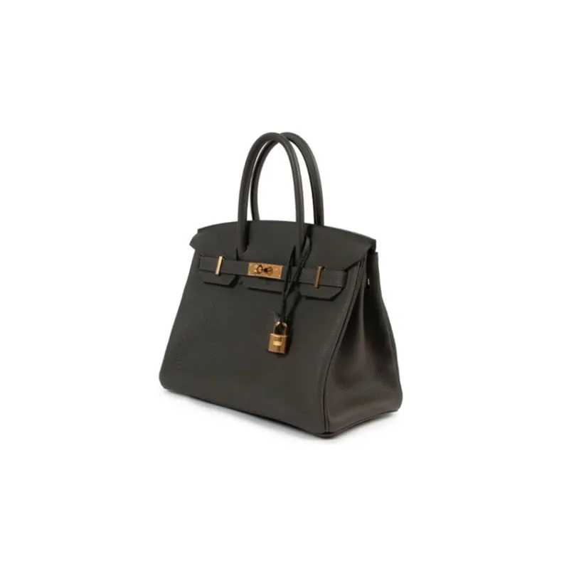HERMES Birkin Togo Calfskin Birkin Bag Handbags 30 Women's Gray Green-2