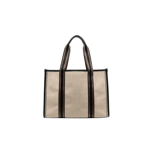 Brunello Cucinelli Cotton Tote Bag Shopping Bag Handbag Women's Beige
