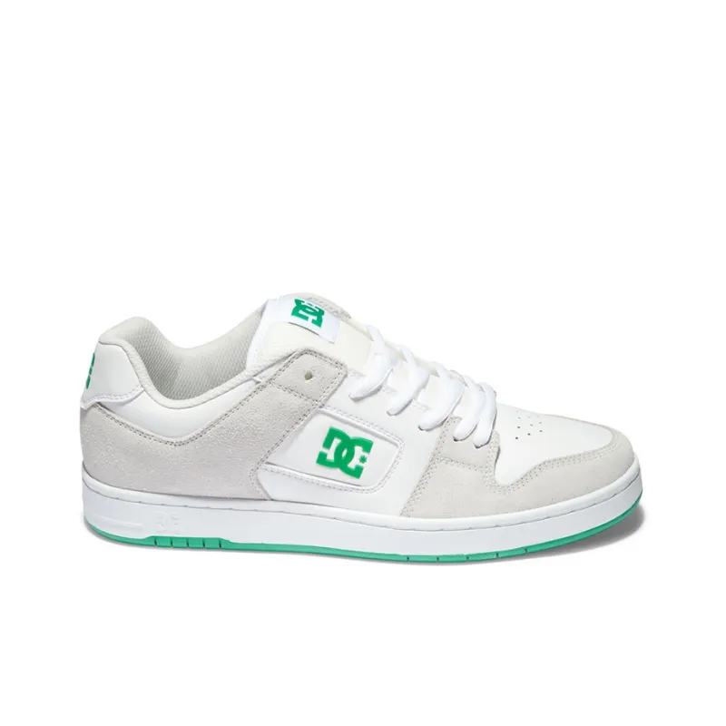 DC Shoes MANTECA 4 Anti Slip Wear Resistant Low Top Skateboard Shoes Unisex White Green-1
