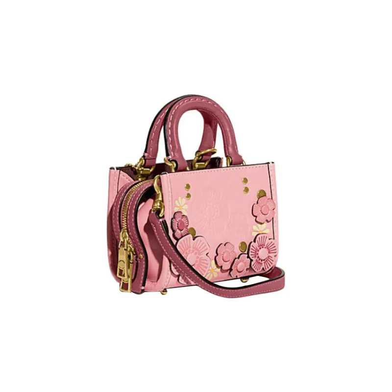 COACH Rogue Leather Square Bag Shoulder Bag Crossbody Bag Mini Women's Pink-1