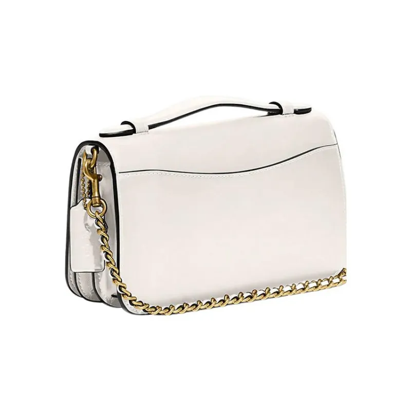 COACH Beat Calfskin Envelope Bag, Shoulder Bag, Crossbody Bag Trumpets Women's White-1