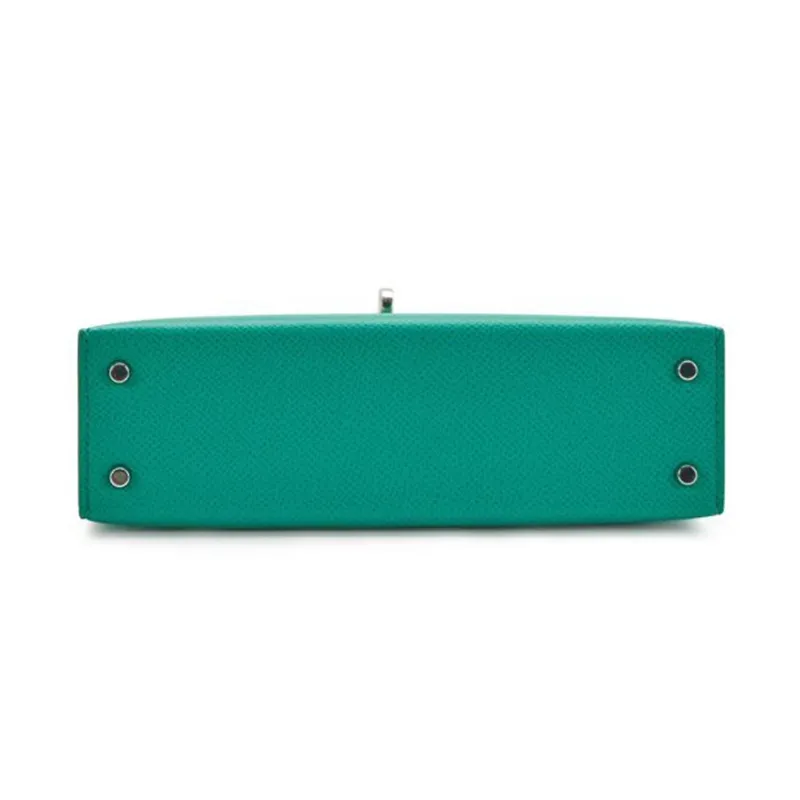 HERMES Mini Kelly Epsom Leather Kelly Bag Handbag Shoulder Bag Crossbody Bag Mini Women's Emperor Green/Heaven Blue-5