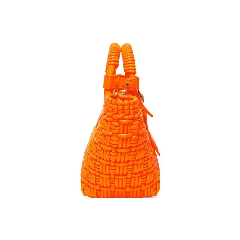 Balenciaga BISTRO Sheepskin Basket Bag Shoulder Bag Crossbody Bag Handbag Extra Small Women's Orange-4