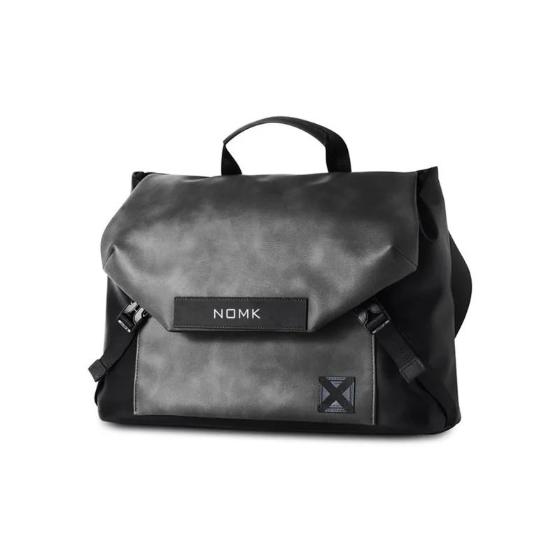 NOMK Leather Workwear Backpack Handbag Regular Unisex Black-1