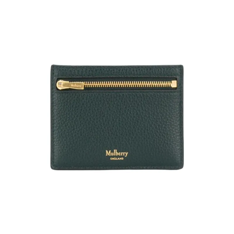 Mulberry Leather Card Clip Card Holder Women's Green-0