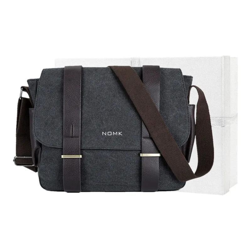 NOMK Canvas Canvas Bag Cycling Bag Messenger Bag Backpack Shoulder Bag Crossbody Bag Regular Unisex Gray/Khaki/Black-7