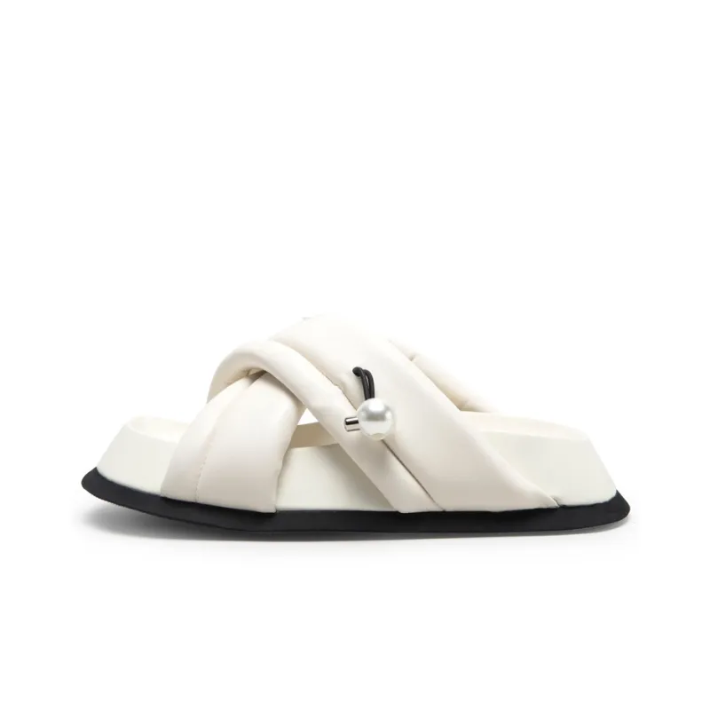 MIO Slide Slippers Women's Black/White-6