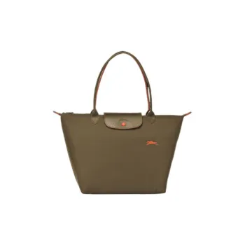LONGCHAMP Le Pliage Leather With Nylon Tote Bag, Shopping Bag, Shoulder Bag Women's Dark Umber