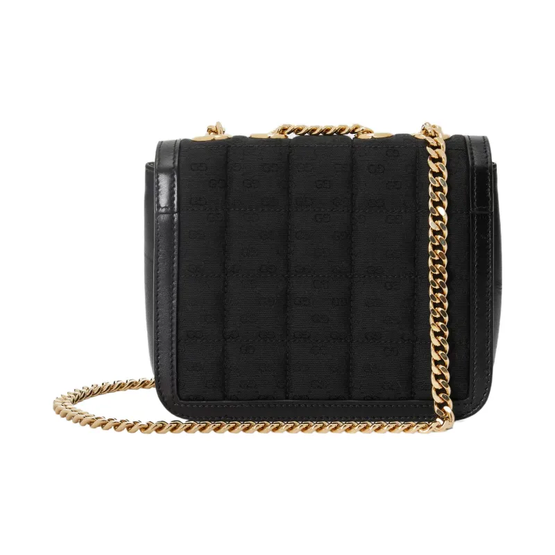 GUCCI Canvas With Leather Trim Canvas Bag, Portable Crossbody Bag, Shoulder Bag Women's Black-3