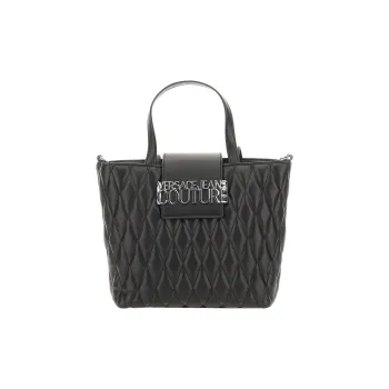 VERSACE JEANS COUTURE Cow Leather Portable Crossbody Bag, Shoulder Bag Women's Black