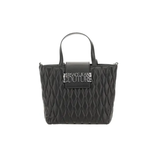 VERSACE JEANS COUTURE Cow Leather Portable Crossbody Bag, Shoulder Bag Women's Black