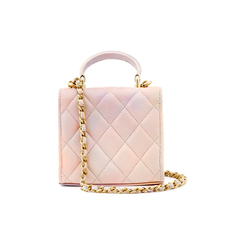 CHANEL Sheepskin Shoulder Bag, Crossbody Bag, Handle Bag, Handbag Women's Rainbow Iridescent Color-2