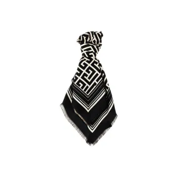 BALMAIN Silk Scarves Unisex Black