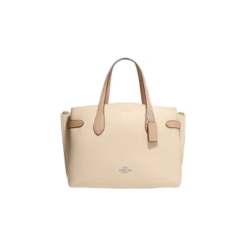 COACH Hanna Pebbled Leather Tote Bag Shopping Bag Shoulder Bag Crossbody Bag Handbag Large Size Women's Ivory Gray
