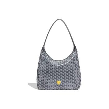 GOYARD Bohème Hobo Canvas With Leather Hobo Bag Shoulder Bag Shoulder Bag Women's Gray/Yellow Small Heart Edition