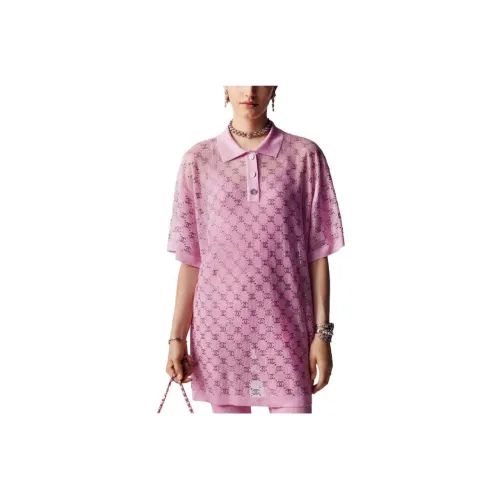 CHANEL Short-Sleeved Dresses Women's Light Pink