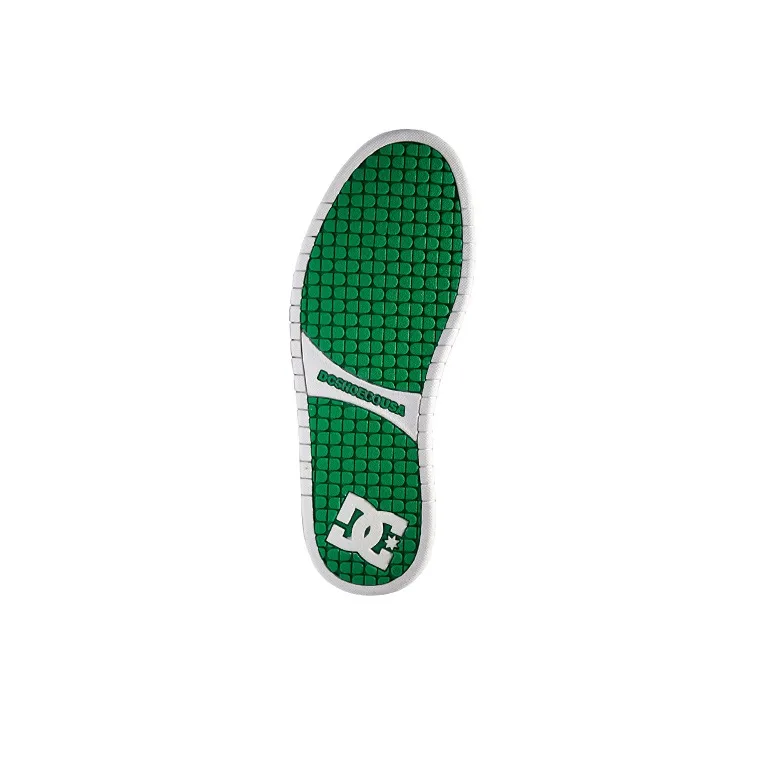 DC Shoes Court Graffik Anti Slip Wear Resistant Low Top Skateboard Shoes Men's White Green-4