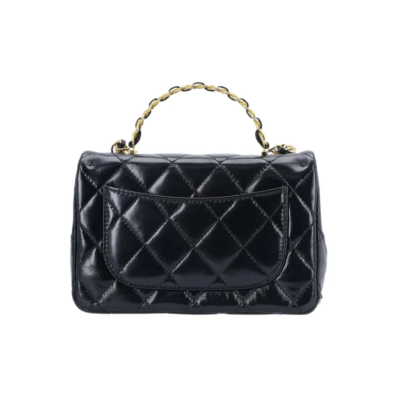 CHANEL Lambskin Flap Bag, Shoulder Bag, Crossbody Bag, Handbag Trumpets Women's Black-2