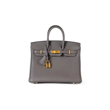 HERMES Birkin Togo Calfskin Birkin Bag Handbags Regular Women's 8F Gris Etain Tin Gray