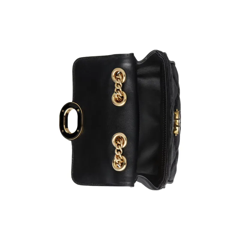 GUCCI Canvas With Leather Trim Canvas Bag, Portable Crossbody Bag, Shoulder Bag Women's Black-6