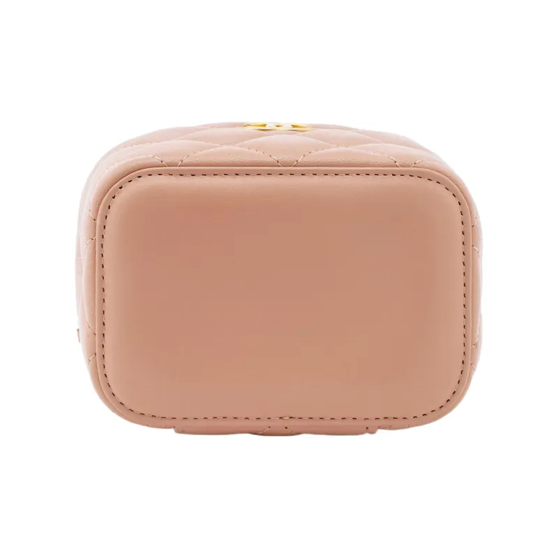 CHANEL Lambskin Box Bag, Shoulder Bag, Crossbody Bag Trumpets Women's Nude/Milk Tea-3