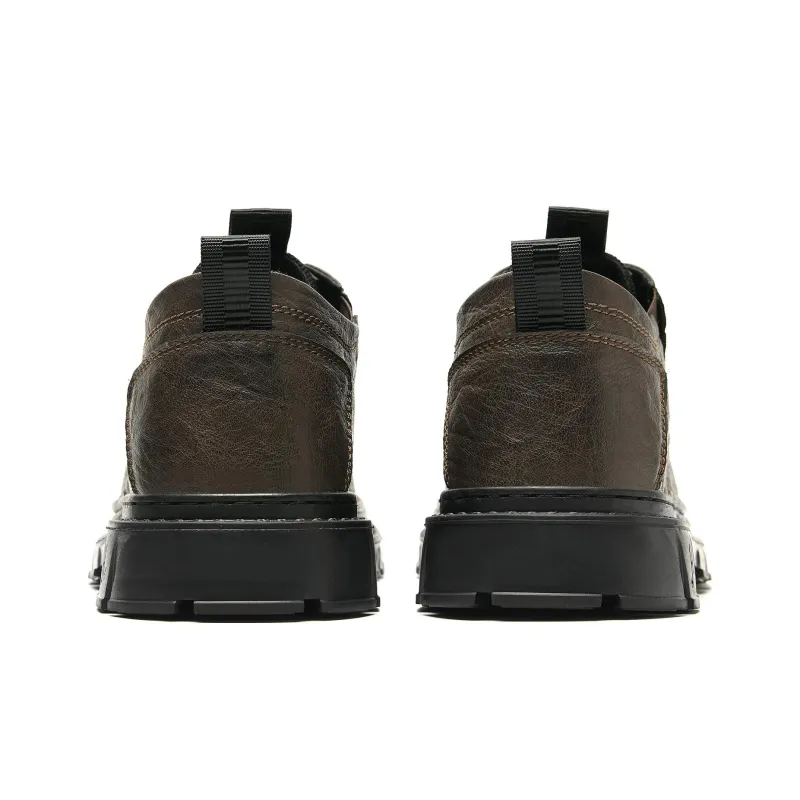 HLA Dress Shoes Men Low Top Black/Khaki-3