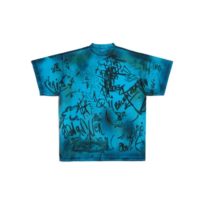 Balenciaga T Shirt Loose Fit Style Unisex Blue-1