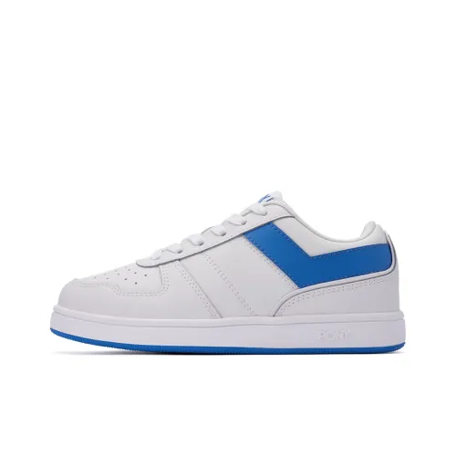 PONY STREET Low Top Skateboard Shoes Unisex White Blue