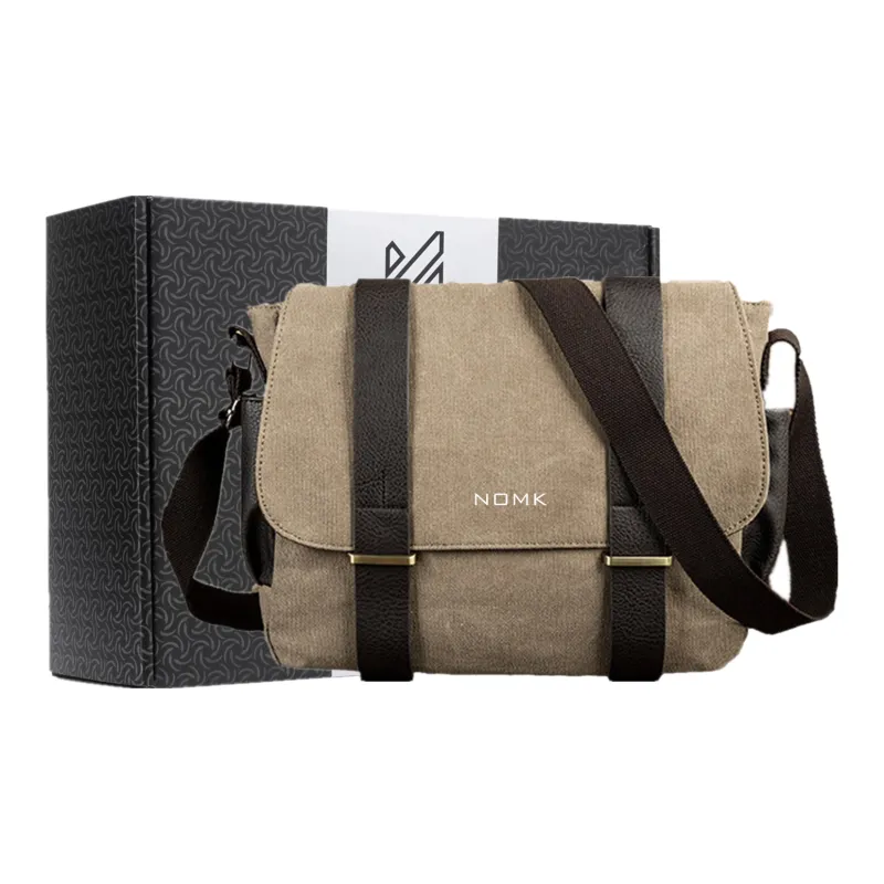 NOMK Canvas Canvas Bag Cycling Bag Messenger Bag Backpack Shoulder Bag Crossbody Bag Regular Unisex Gray/Khaki/Black-10