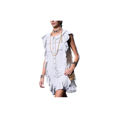 CHANEL Short-Sleeved Dresses Women's White