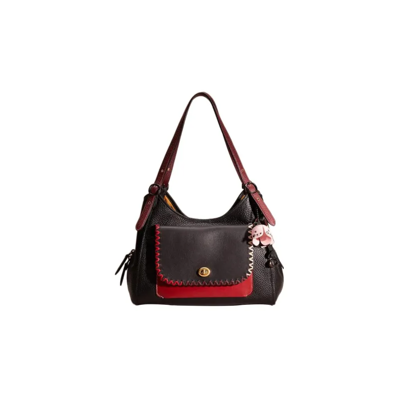 COACH Lori Leather Controller Shoulder Bag Handbag Shoulder Bag Women's Black-0