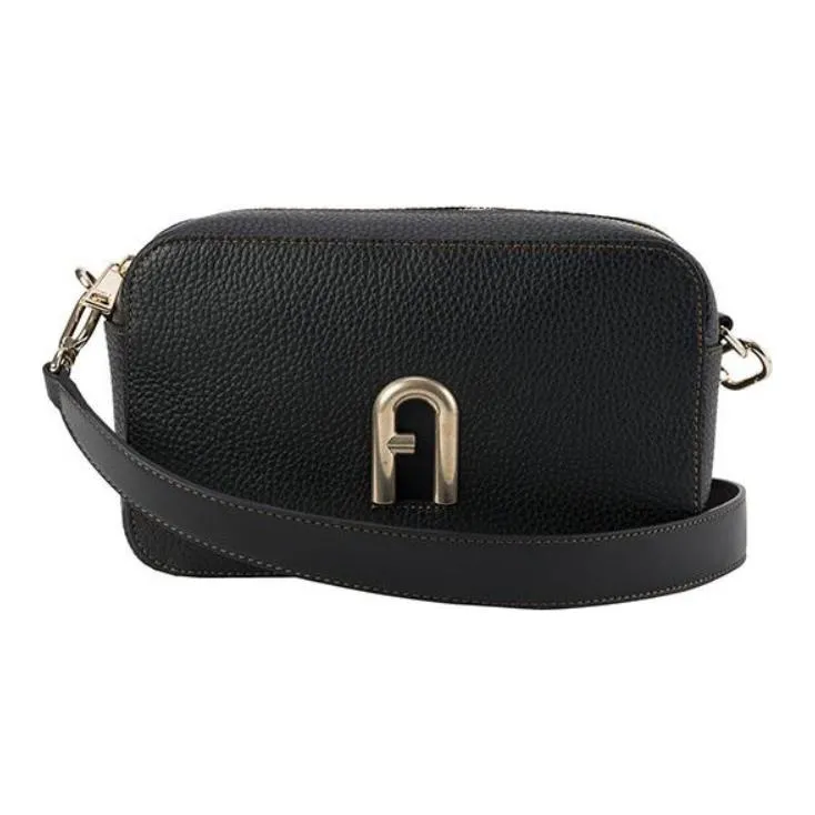 Furla Primula Leather Camera Bags Crossbody Bag Shoulder Bag Women's Black-1