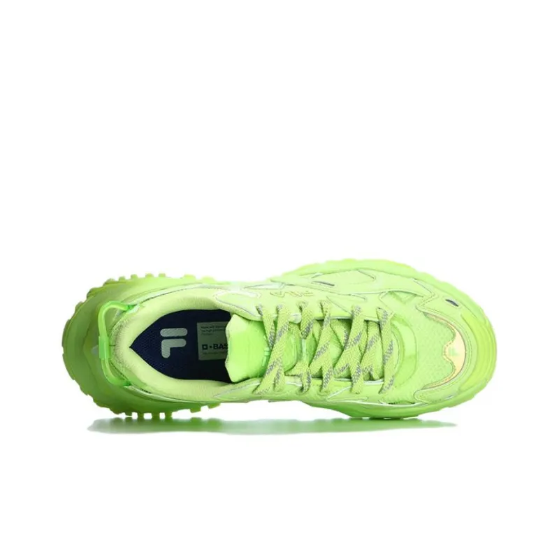 FILA FUSION BIANCO Hard Candy Height Increasing Wear Resistant Slip Resistant Low Top Casual Shoes Women's Green-2