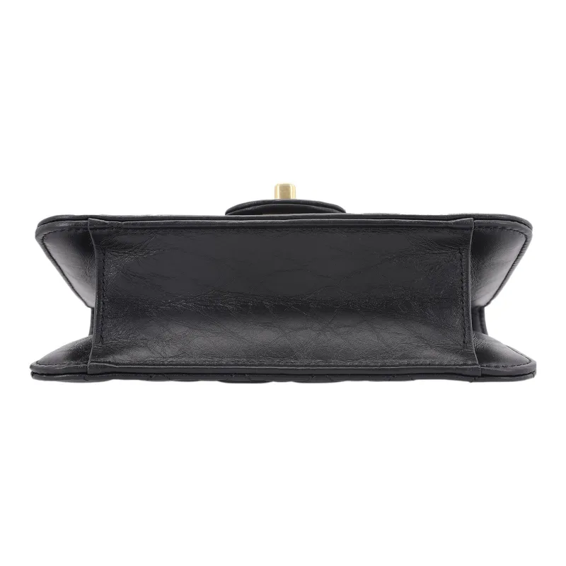 CHANEL Small Lambskin Messenger Black/Glod-3