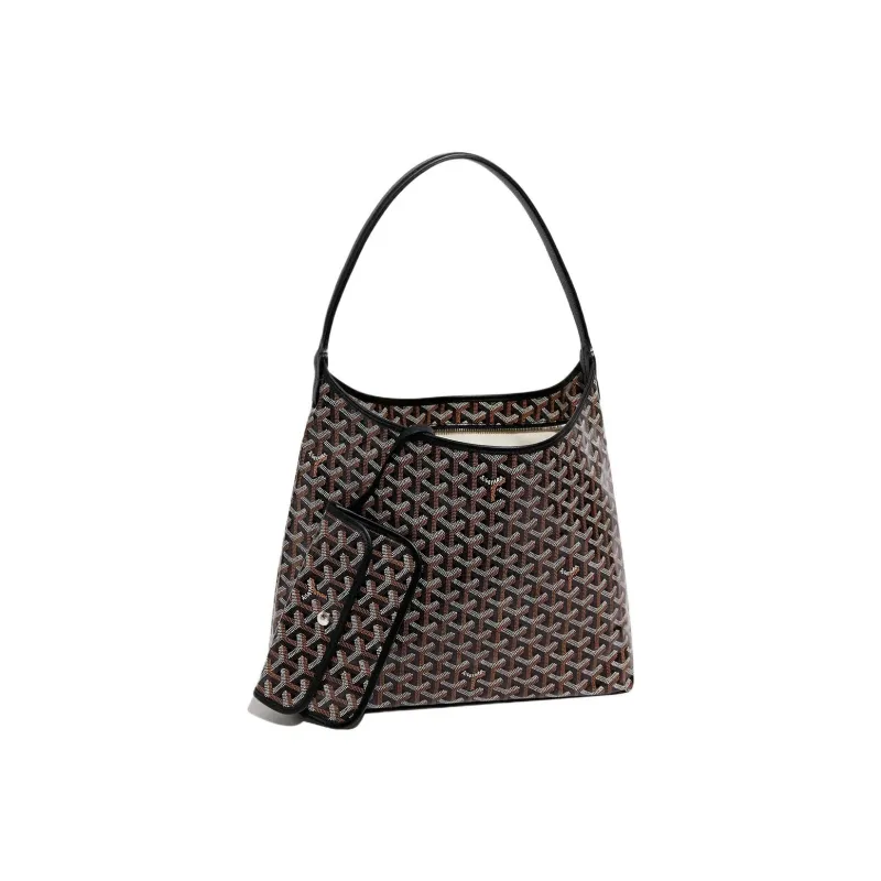 GOYARD Bohème Hobo Canvas With Leather Hobo Bag Shoulder Bag Shoulder Bag Women's Black/Red Large Heart Edition-3