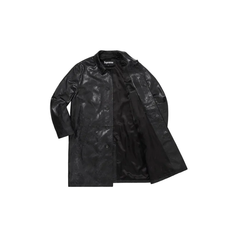 Supreme Leather Snake Trench Coat-4