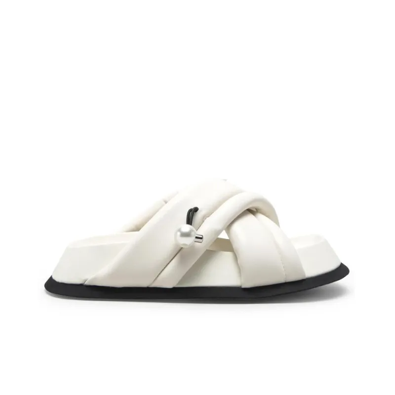 MIO Slide Slippers Women's Black/White-7