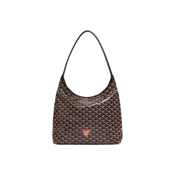 GOYARD Bohème Hobo Canvas With Leather Hobo Bag Shoulder Bag Shoulder Bag Women's Black/Red Small Heart Edition