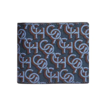 COACH 3 IN 1 Wallet PVC Card Clip Wallets Men's Midnight Blue