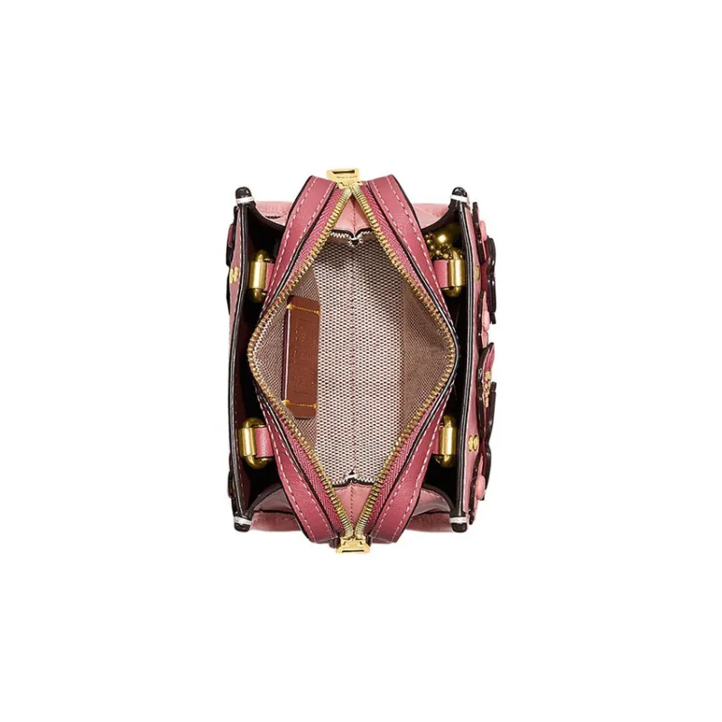 COACH Rogue Leather Square Bag Shoulder Bag Crossbody Bag Mini Women's Pink-3