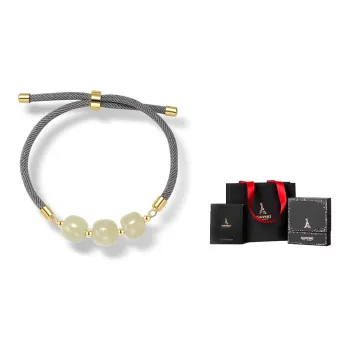AGOVSKI Hetian Jade Bracelets Pale Greenish White Jade Women's