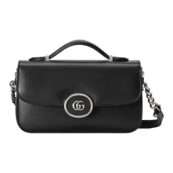 GUCCI Leather Handbag Shoulder Bag Crossbody Bag Mini Women's Black