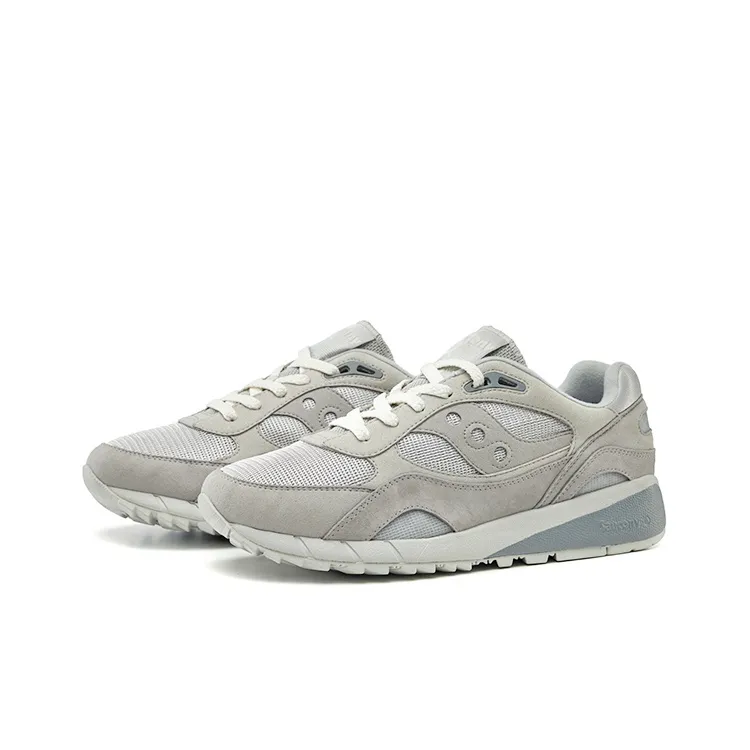 Saucony Shadow 6000 Anti Slip Wear Resistant Low Top Casual Running Shoes Unisex Light Gray-2